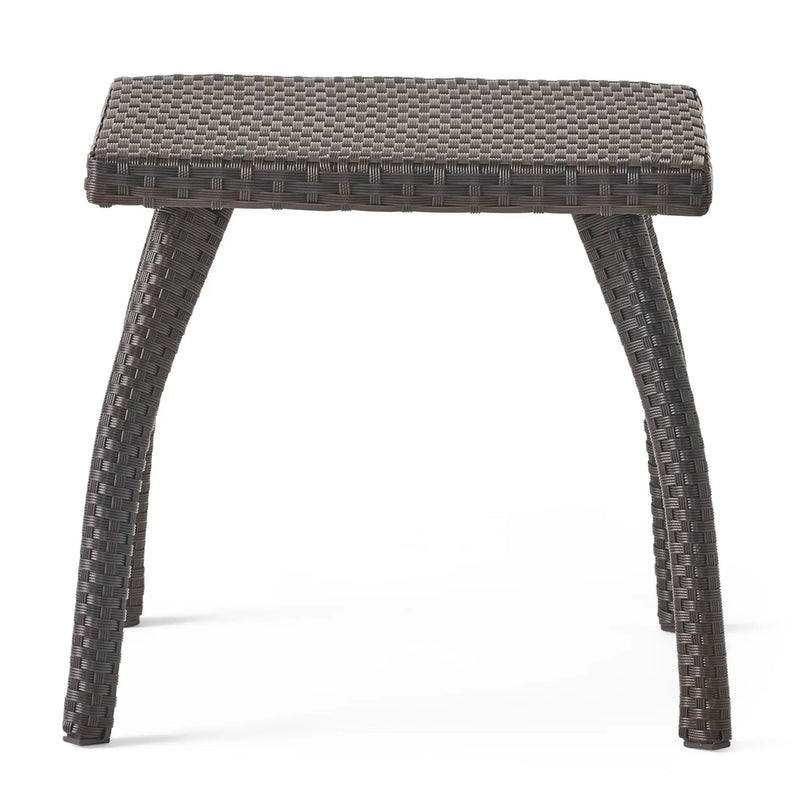 Luminant Outdoor Side Table With Iron Frame - Brown by HouseOfZazla