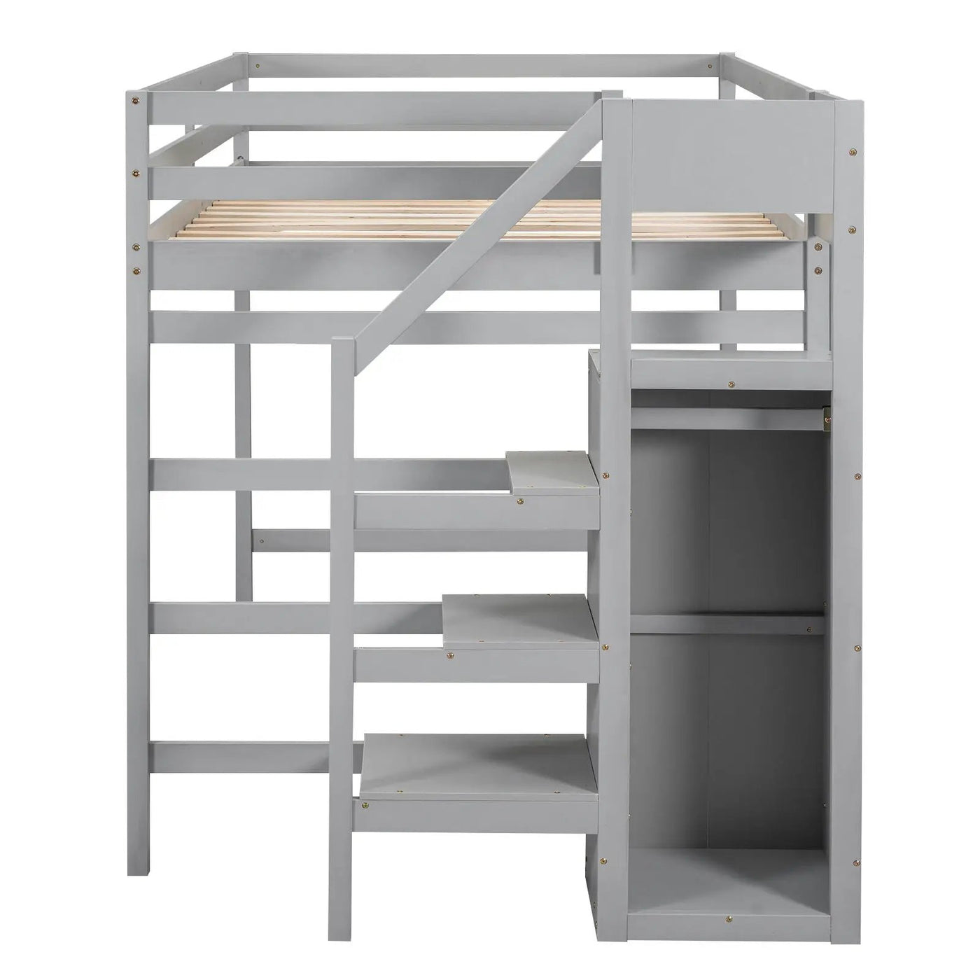 Loft Bed With Built In Storage Wardrobe And Staircase by HouseOfZazla