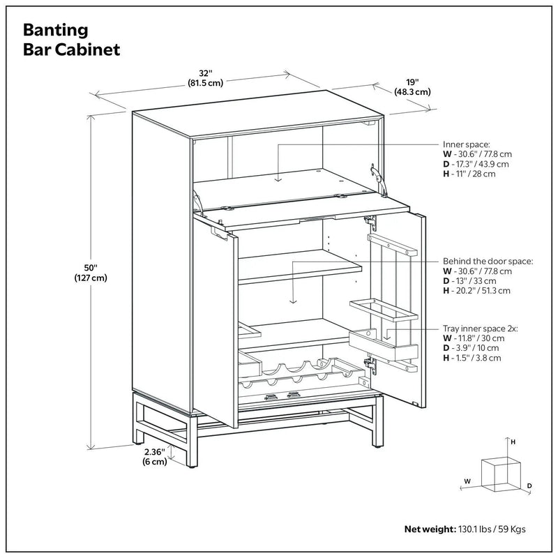 Banting - Bar Cabinet - Walnut Brown by HouseOfZazla