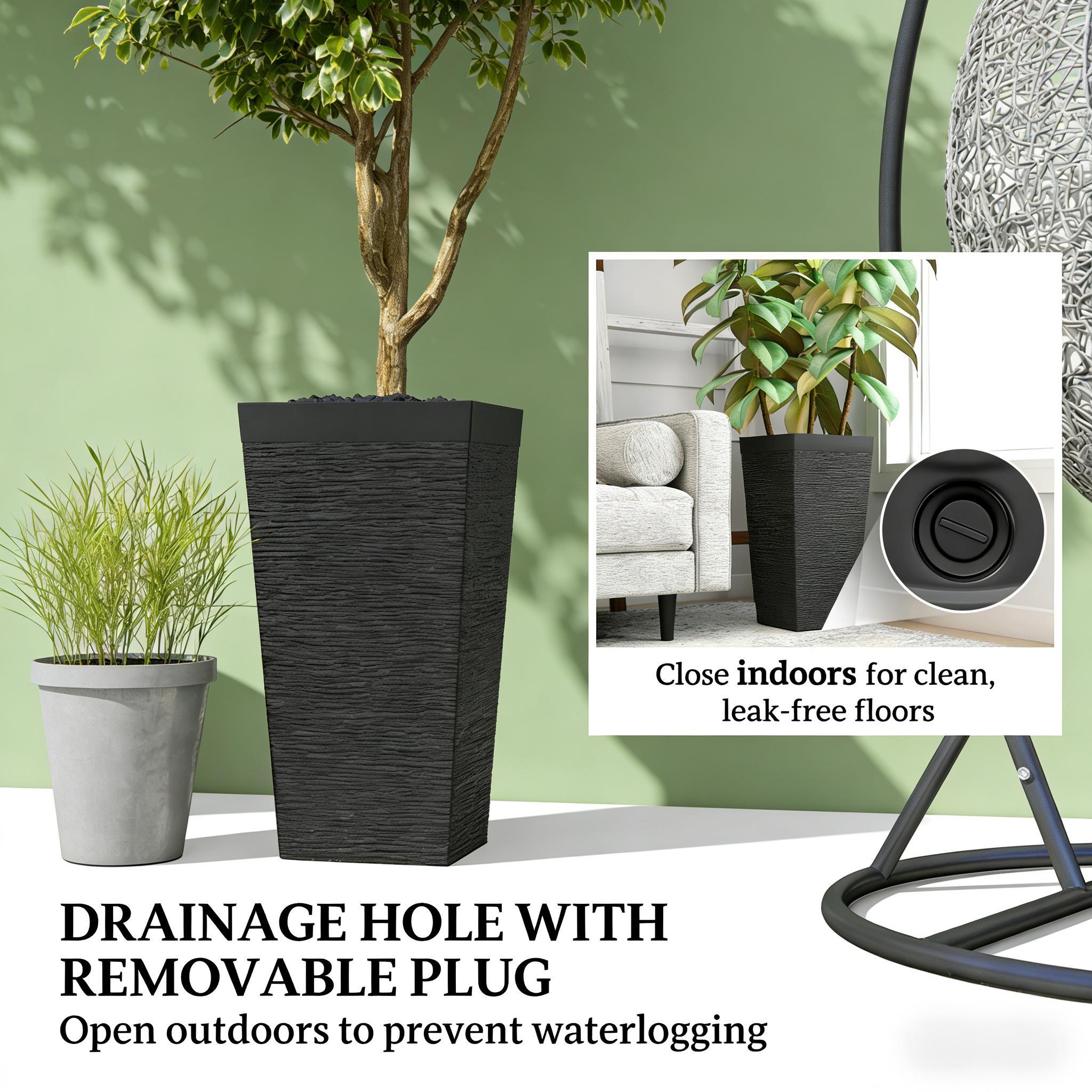 Modern Design Stackable Tapered Planters, Set of 3 Outdoor Planters by HouseOfZazla
