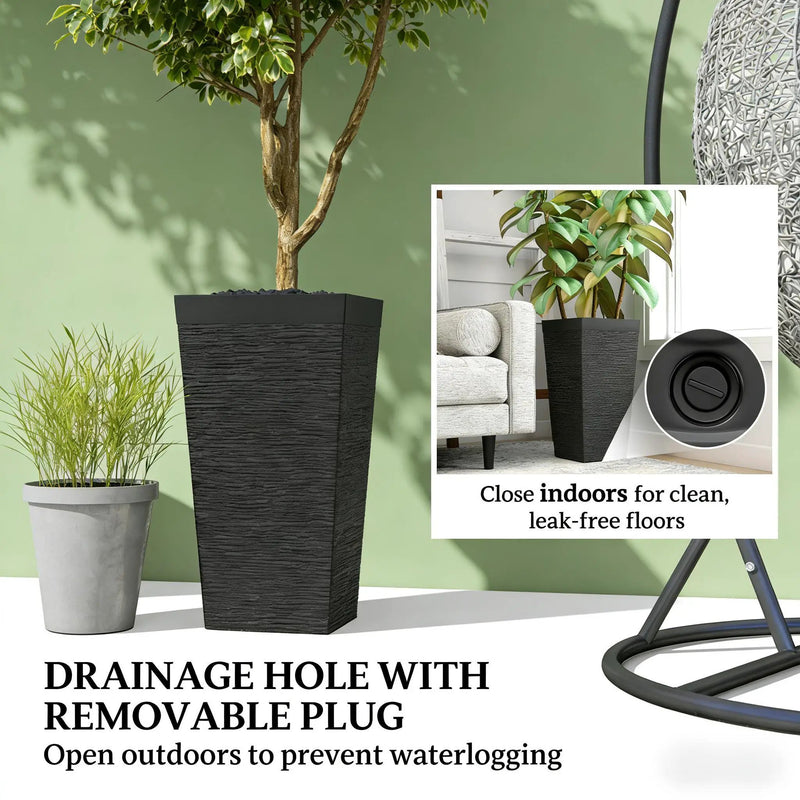 Modern Design Stackable Tapered Planters, Set of 3 Outdoor Planters by HouseOfZazla