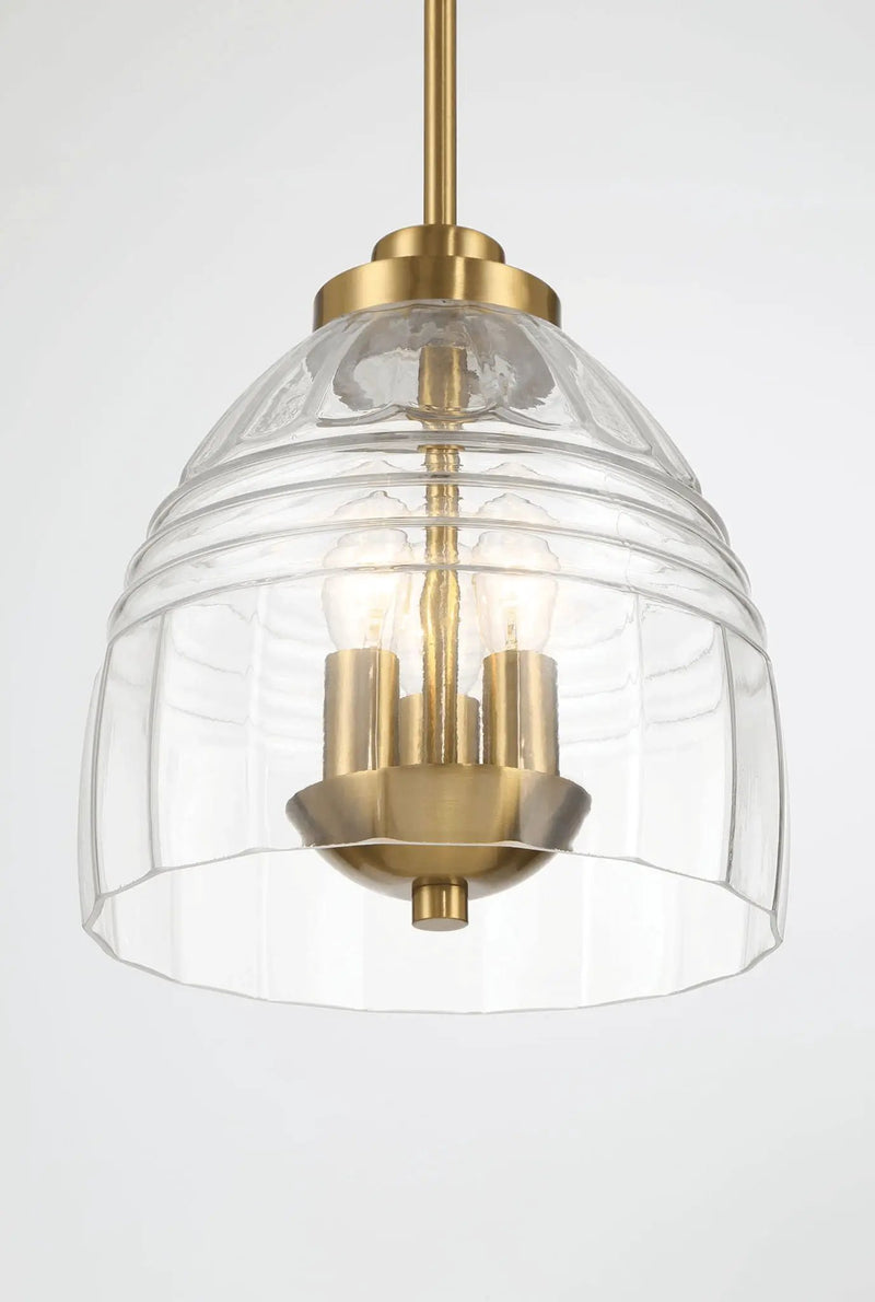 Ember - 3 Candle Lights Chain Pendant - Clear / Gold by Unique Piece Furniture