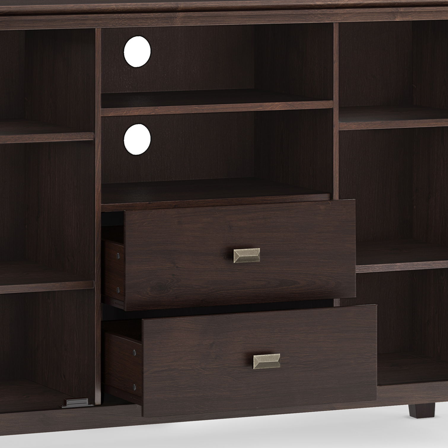 Artisan - Tall TV Media Stand - Dark Chestnut Brown by HouseOfZazla