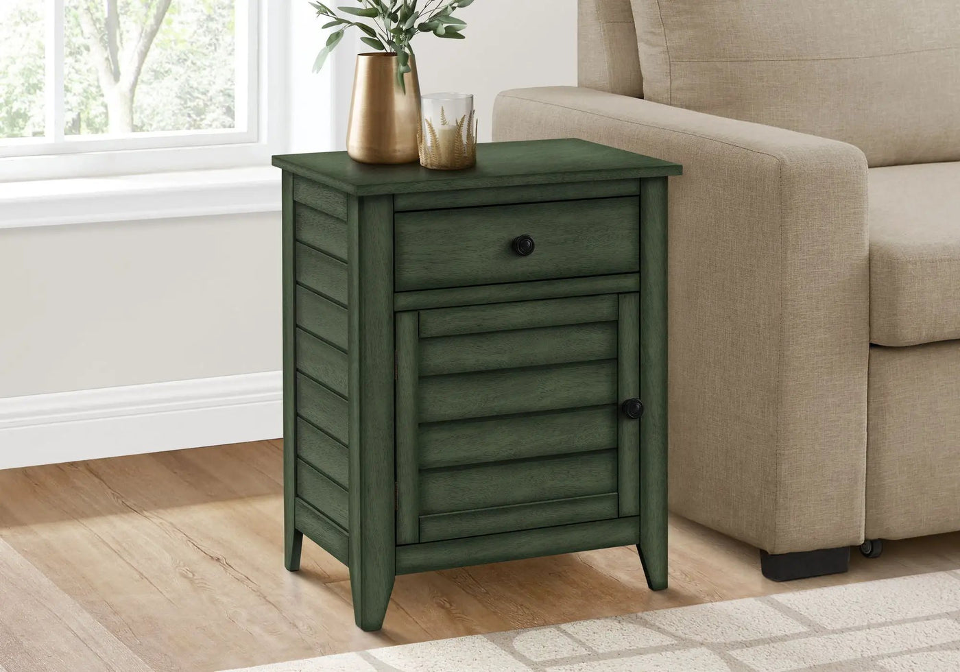 Accent Nightstand, Storage Drawer, Transitional by HouseOfZazla