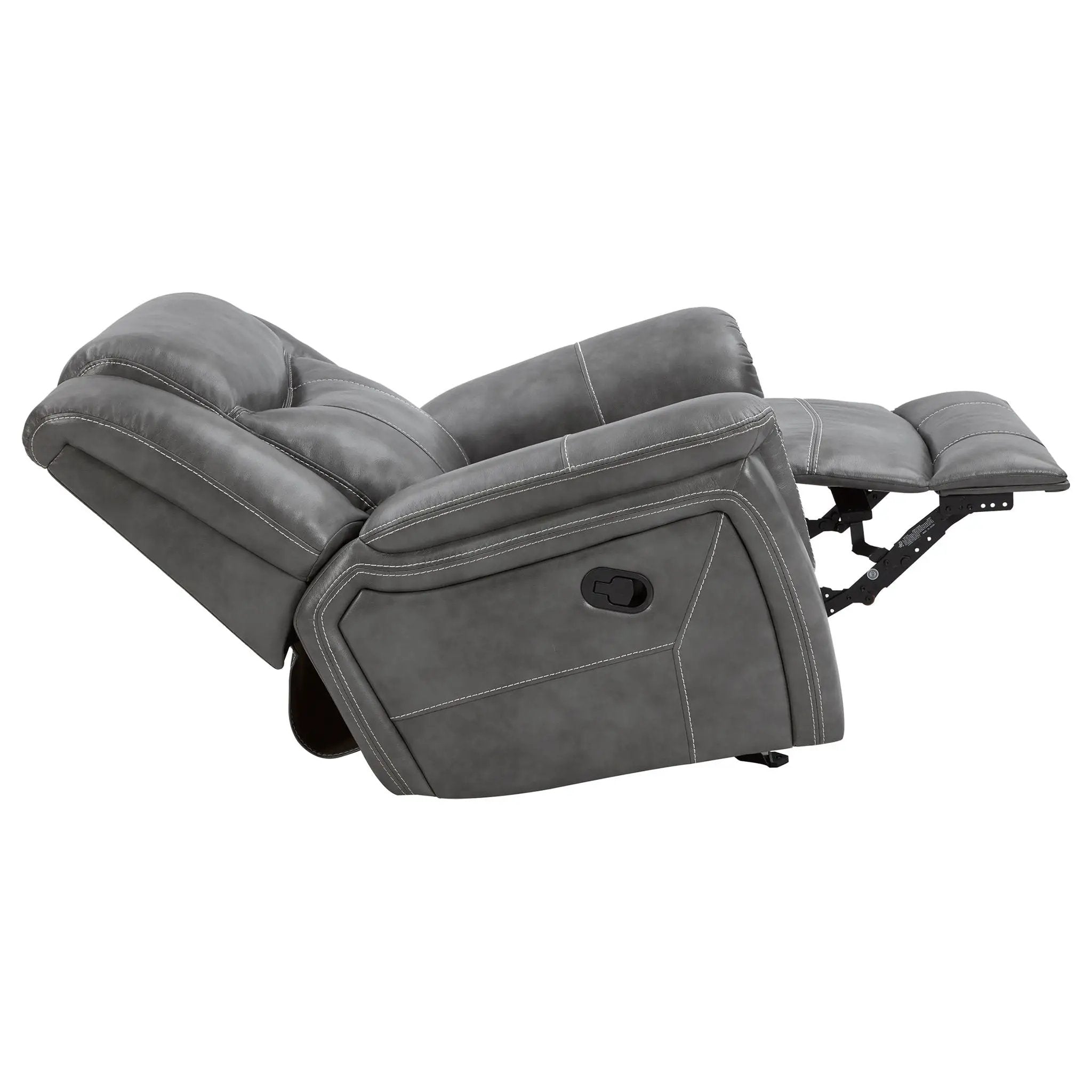 Conrad Upholstered Padded Arm Glider Recliner Grey by Unique Piece Furniture