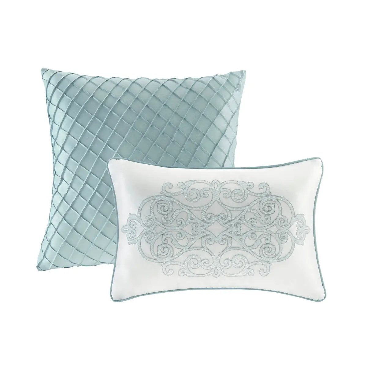 12 Piece Comforter Set with Cotton Bed Sheets Blue King by HouseOfZazla