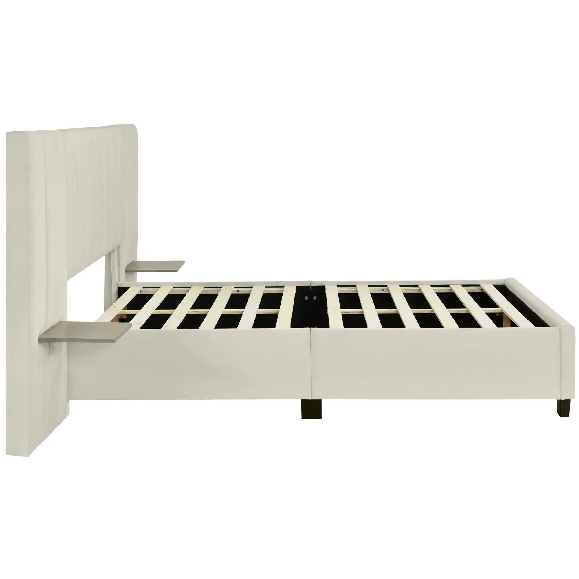 Upholstered Platform Bed With Big Headboard by Unique Piece Furniture