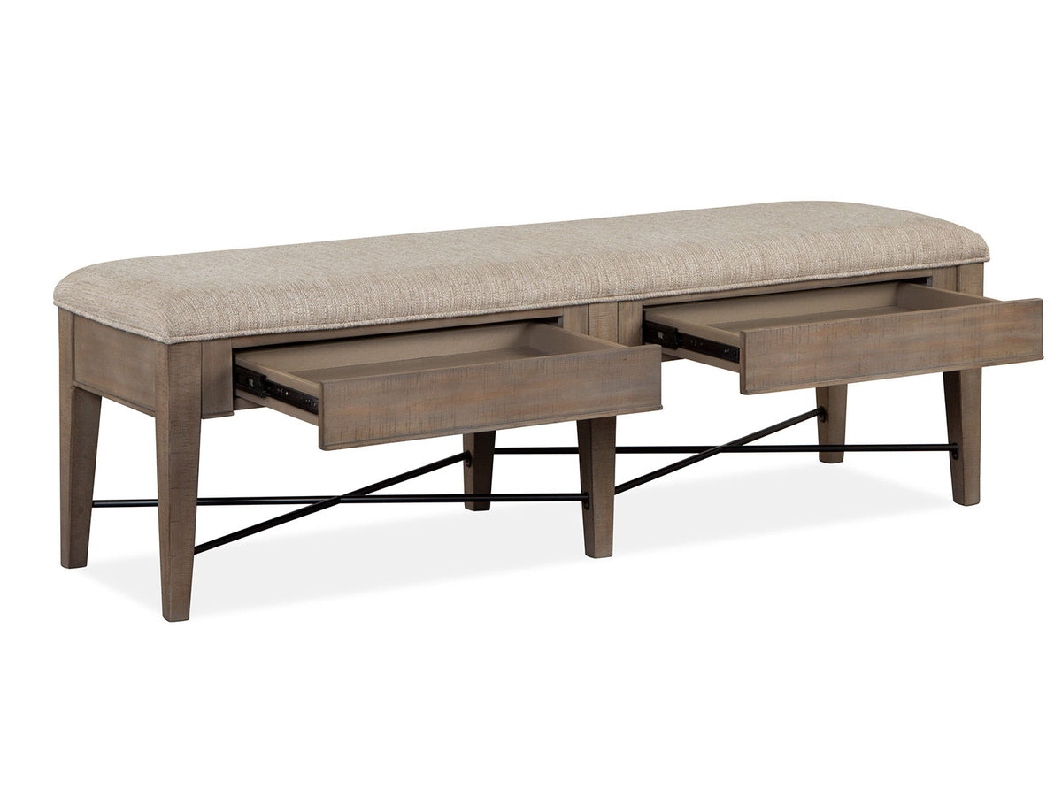 Paxton Place - Bench With Upholstered Seat - Dovetail Gray, photo 5 of 7