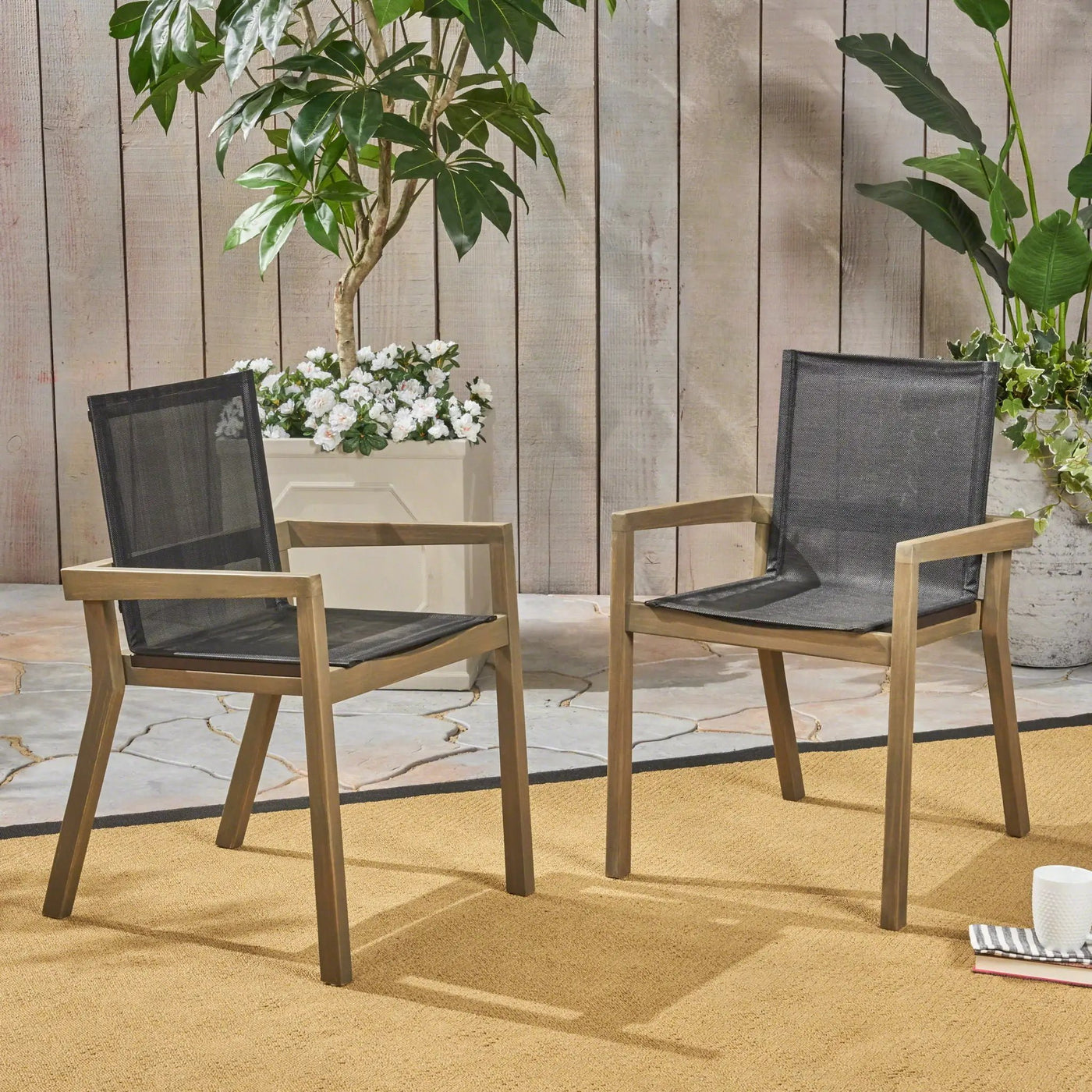 Belfast - Dining Chair With Acacia Wood Frame And Seating (Set of 2) by HouseOfZazla