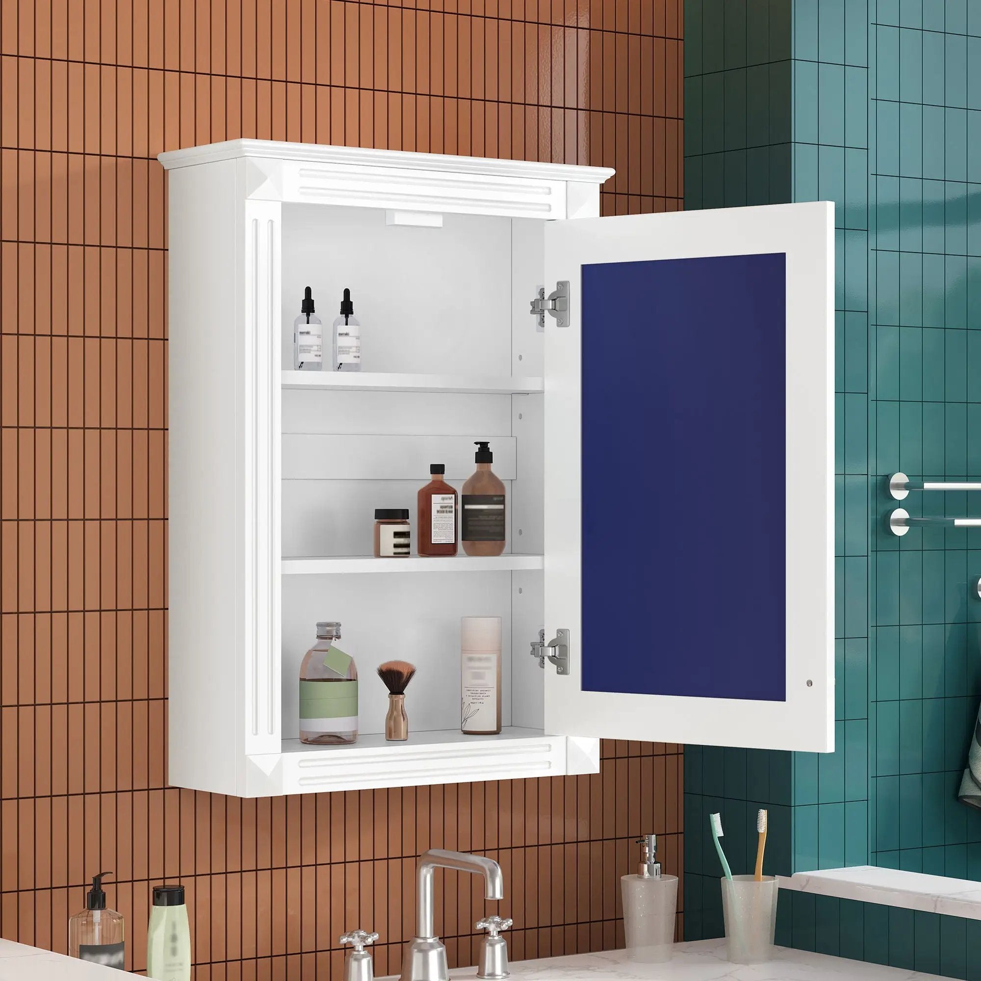 Wall Mounted Bathroom Storage Medicine Cabinet For Over Toilet With Mirror by HouseOfZazla
