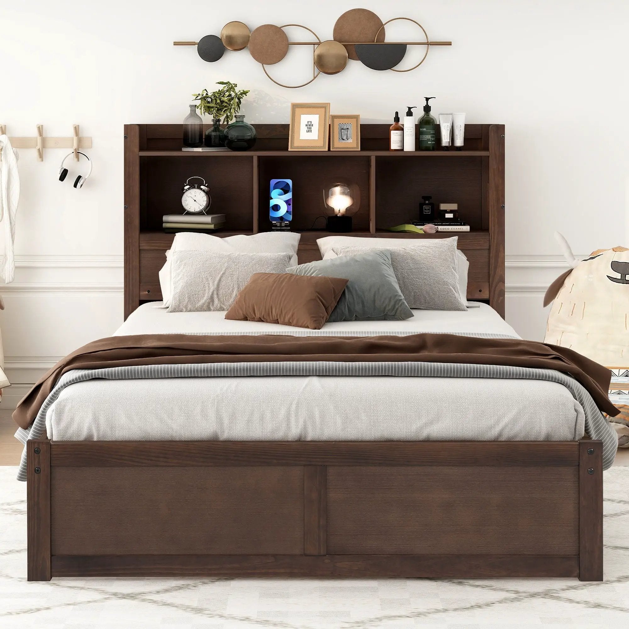 Storage Platform Bed With Pull Out Shelves, Trundle, And 2 Drawers by Unique Piece Furniture