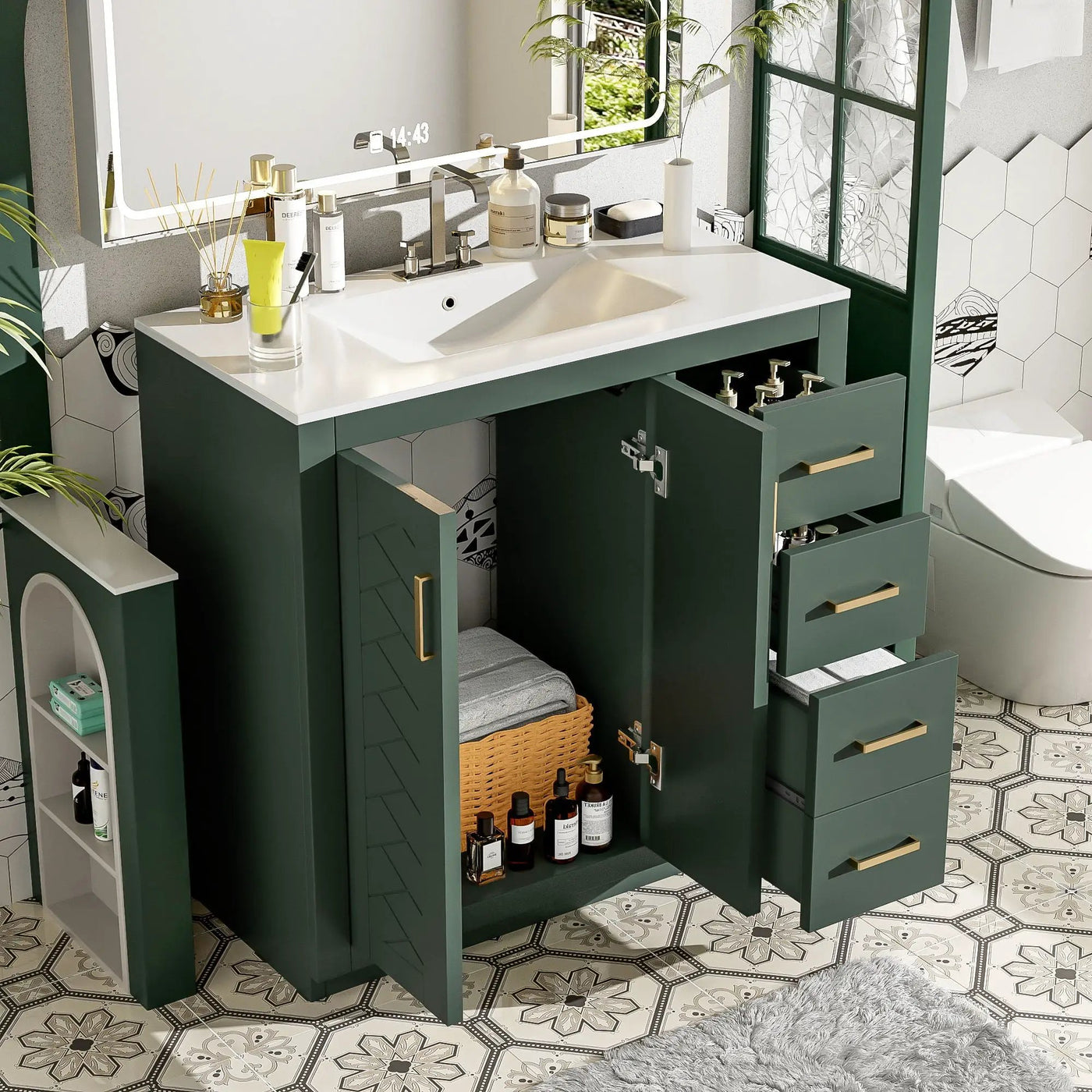Bathroom Vanity With Sink Combo, Storage Cabinet, Freestanding Set With 3 Drawers & Soft Closing Doors by Unique Piece Furniture