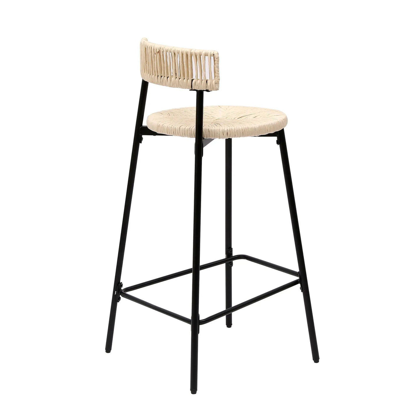 Boho Style Handwoven Paper Rope Counter Stools (Set of 2) by HouseOfZazla