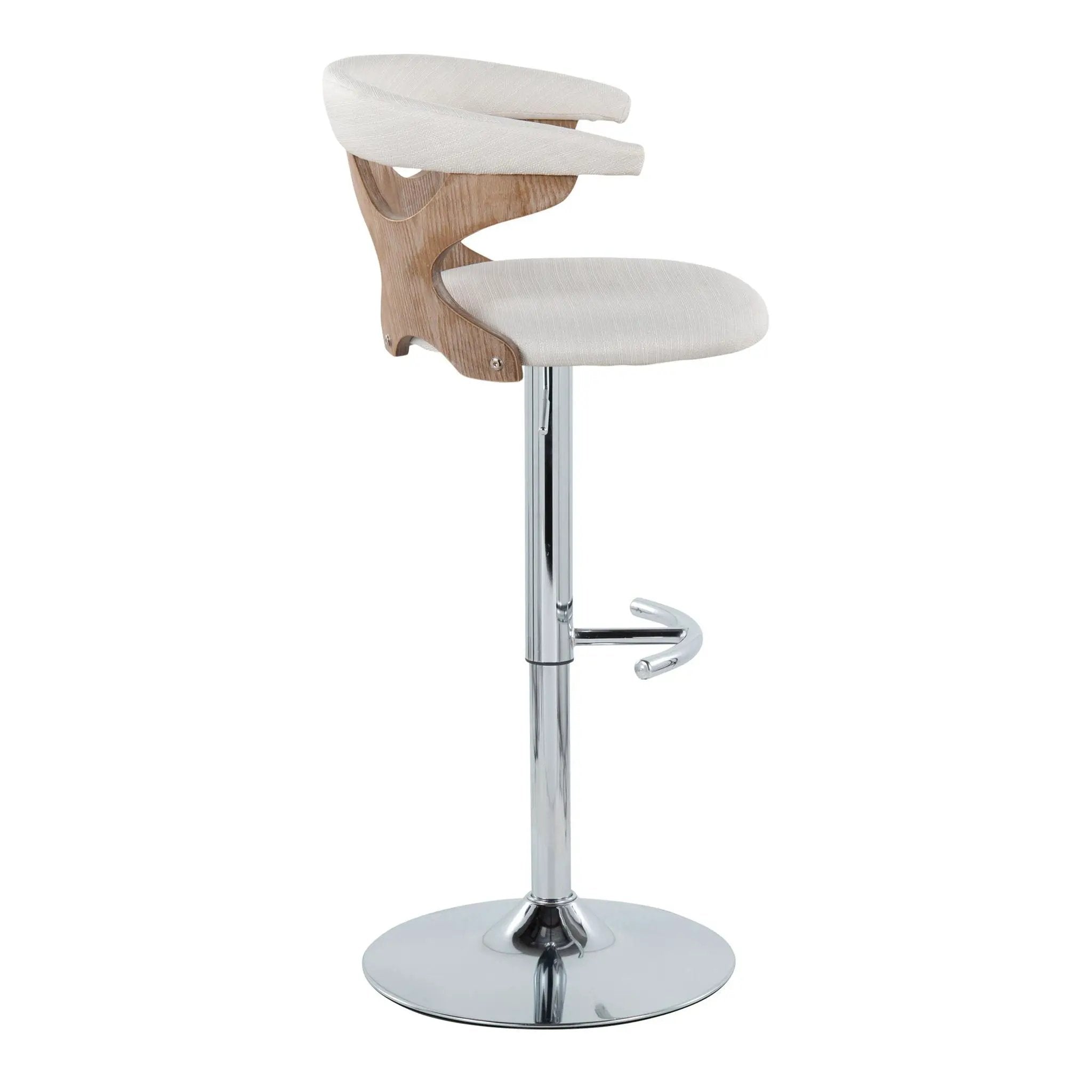 Gardenia - Contemporary Adjustable Barstool With Swivel / Rounded T Footrest (Set of 2) by Unique Piece Furniture