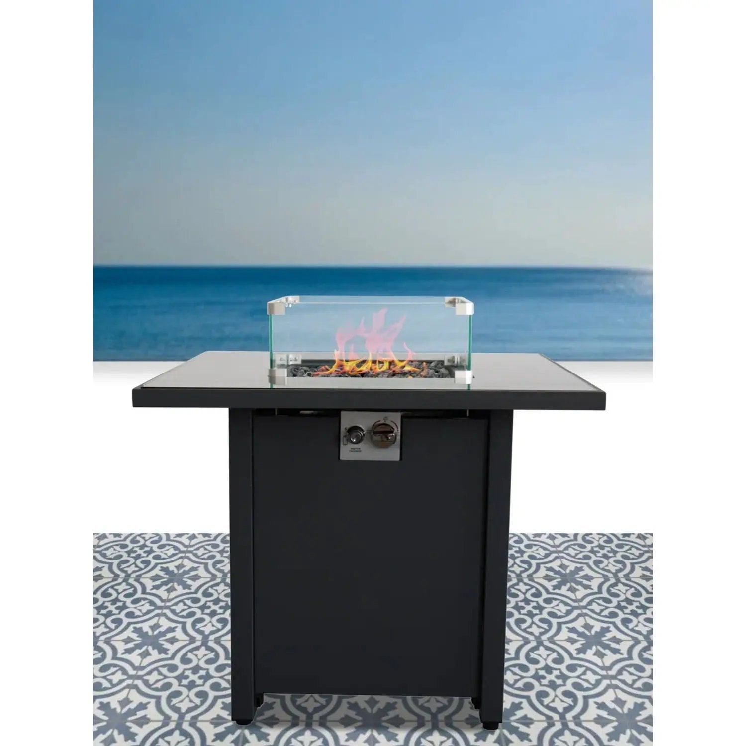 Powdercoated Fire Pit With Top by Unique Piece Furniture