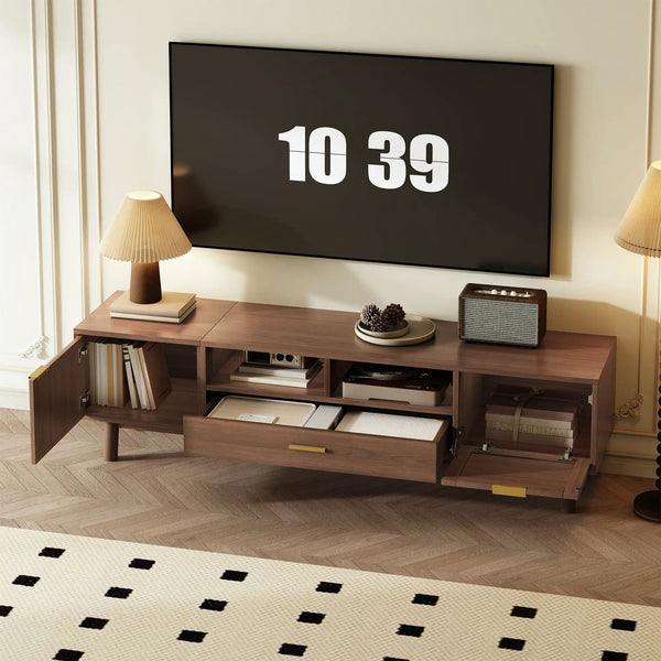 TV Stand for 75" TVs with Soft-Closing Doors and Drop-Down Cabinet, photo 2 of 4