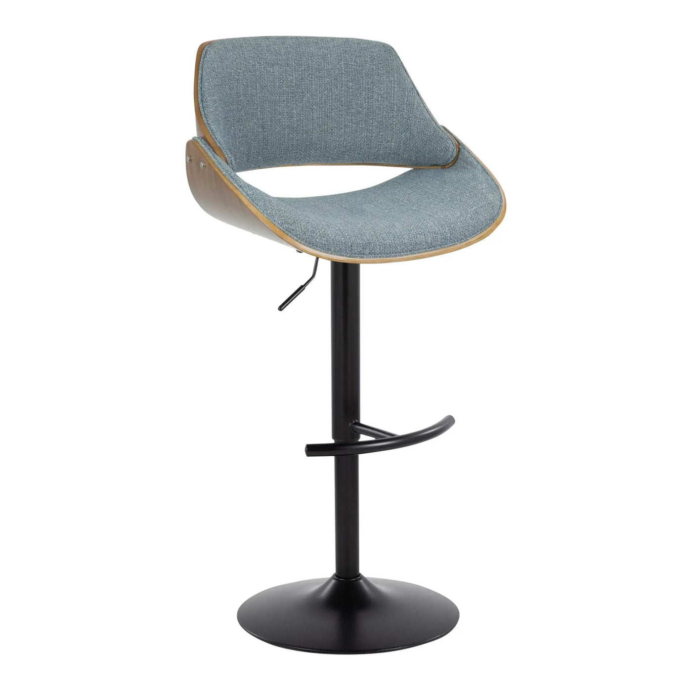 Fabrizzi - Mid Century Modern Adjustable BarStool With Rounded T Footrest (Set of 2) by HouseOfZazla