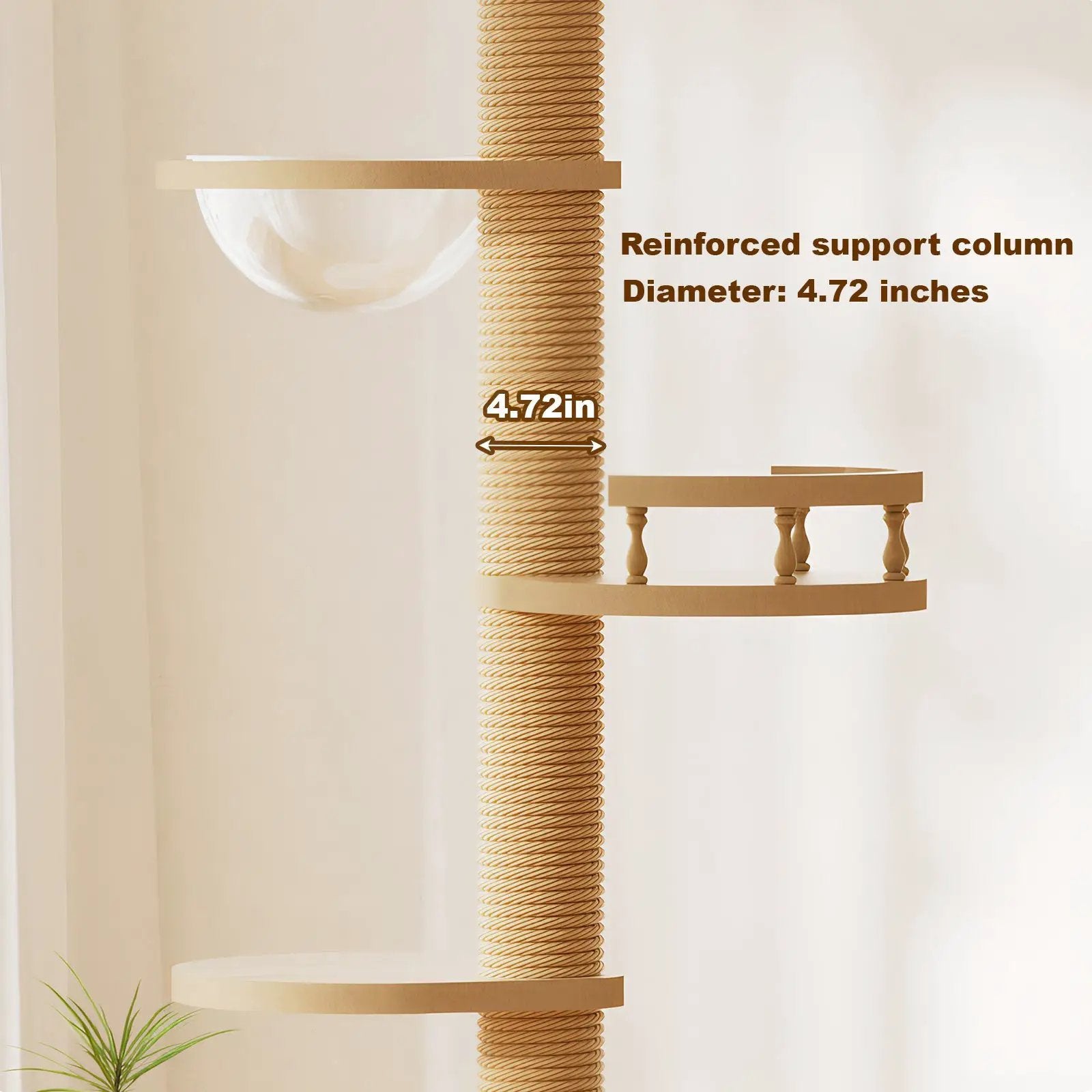 Floor to Ceiling Cat Tree with Adjustable Height and Condo Cave Bed by HouseOfZazla