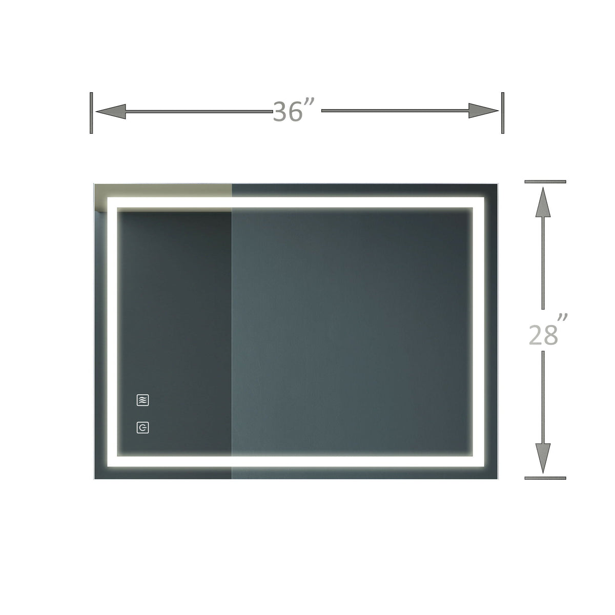 Bathroom Vanity Mirror with Front Lighting and Anti-Fog - Pearl Silver, photo 2 of 13