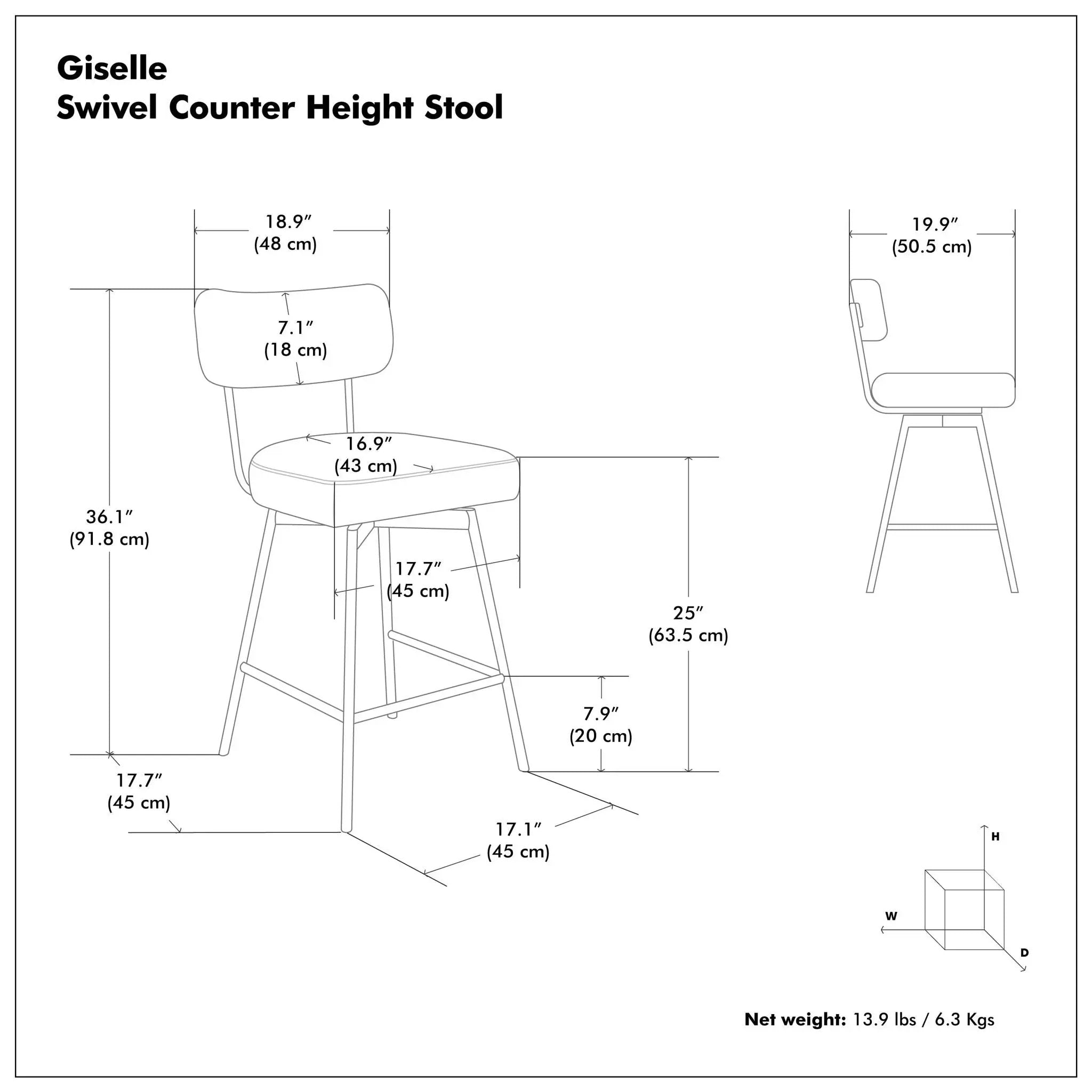 Giselle - Swivel Counter Height Stool (Set of 2) by Unique Piece Furniture