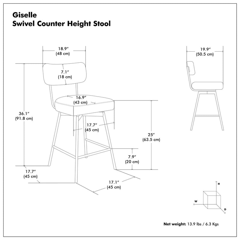 Giselle - Swivel Counter Height Stool (Set of 2) by HouseOfZazla