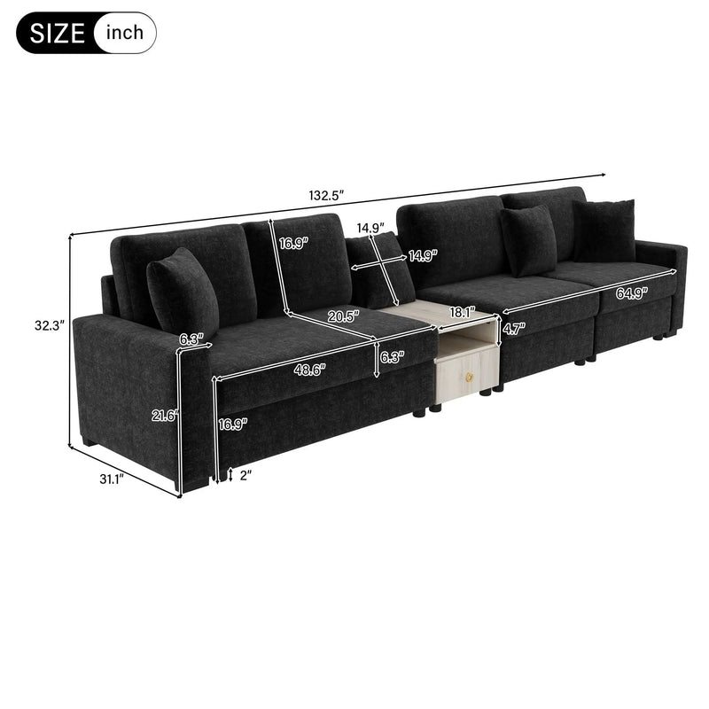 Modular Sofa Couch With Storage Armrest And Center Console by HouseOfZazla