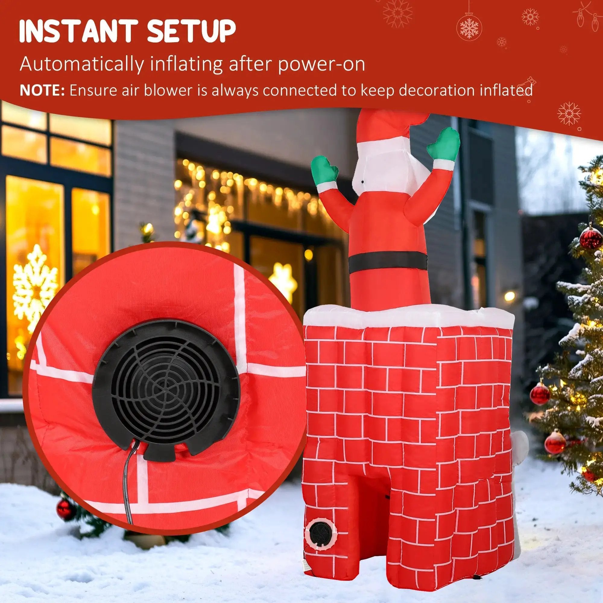 7FT Christmas Inflatable Santa Claus Figure by HouseOfZazla