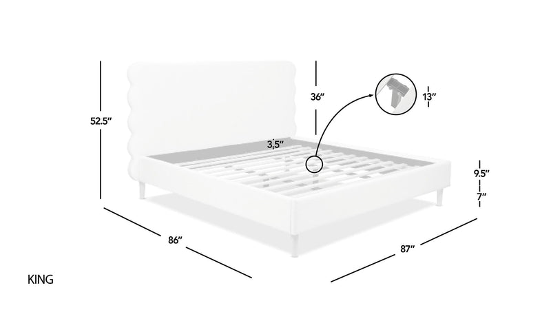 Stockholm - Modern Wavy Headboard Platform Bed by HouseOfZazla