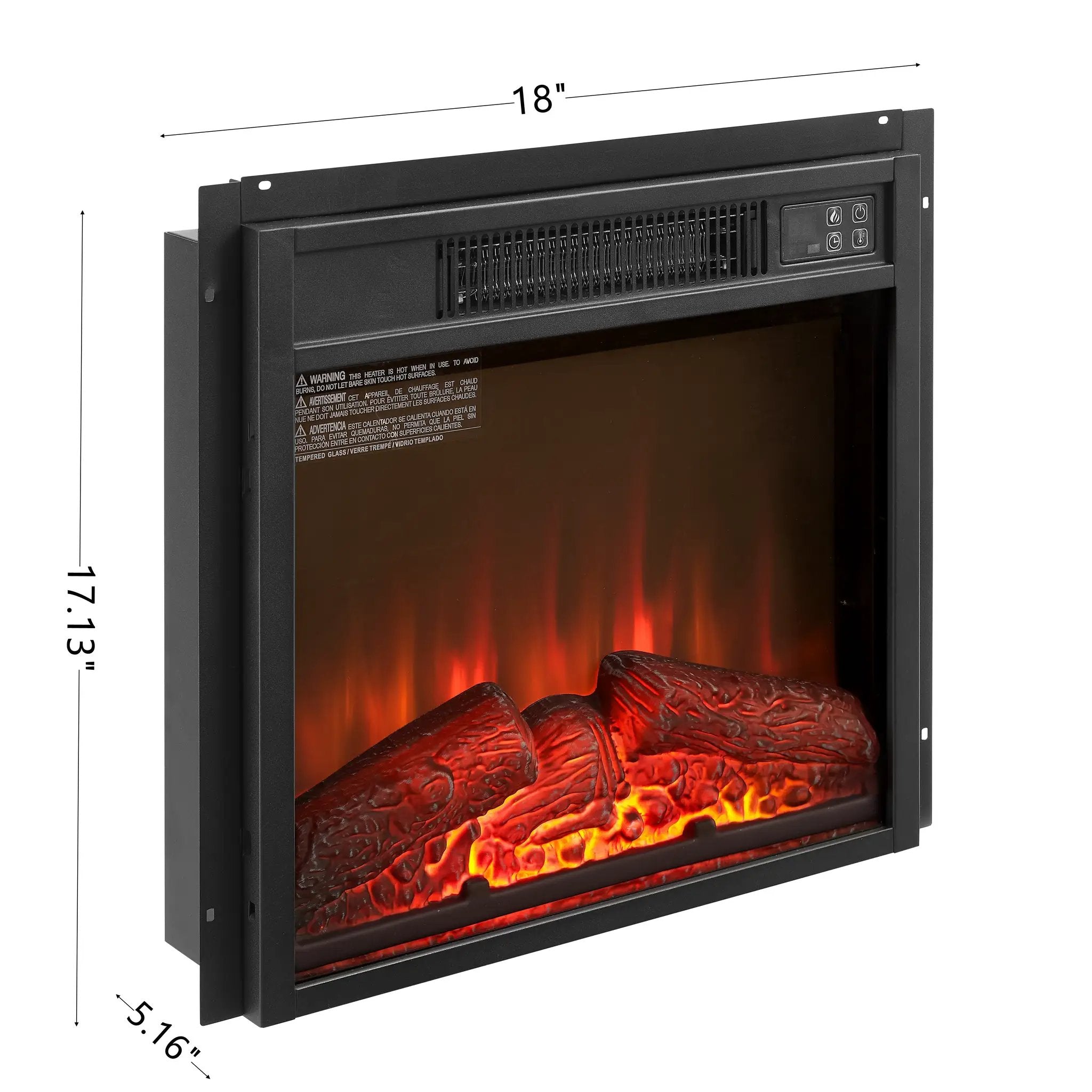 Electric Fireplace Insert 18" 1400W Remote Control by HouseOfZazla