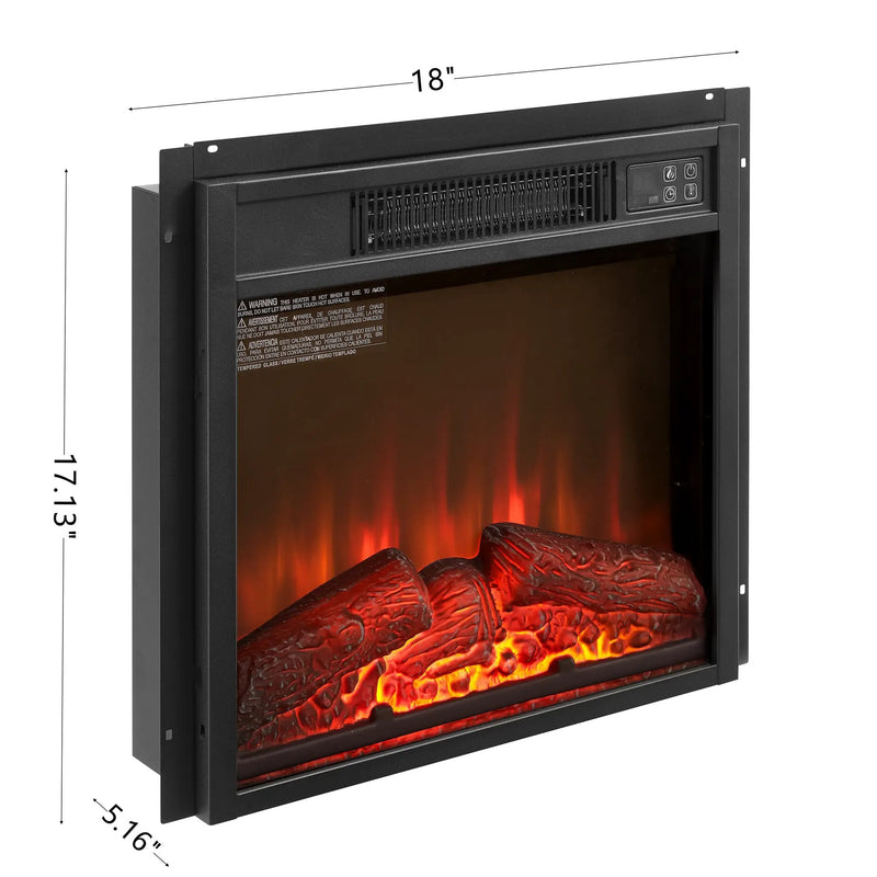 Electric Fireplace Insert 18" 1400W Remote Control by HouseOfZazla