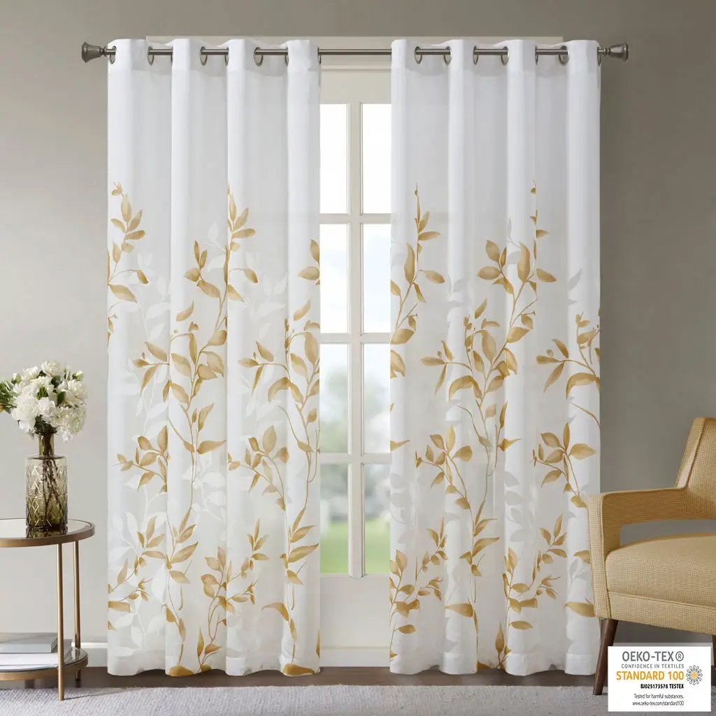 Burnout Printed Curtain Panel (Only 1 Pc Panel) by HouseOfZazla