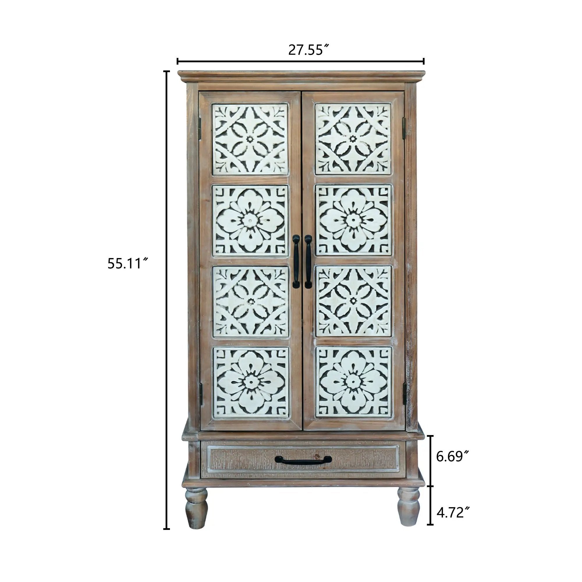 55.12'' Tall Tower Storage Cabinet - Rustic Wood Sideboard by HouseOfZazla