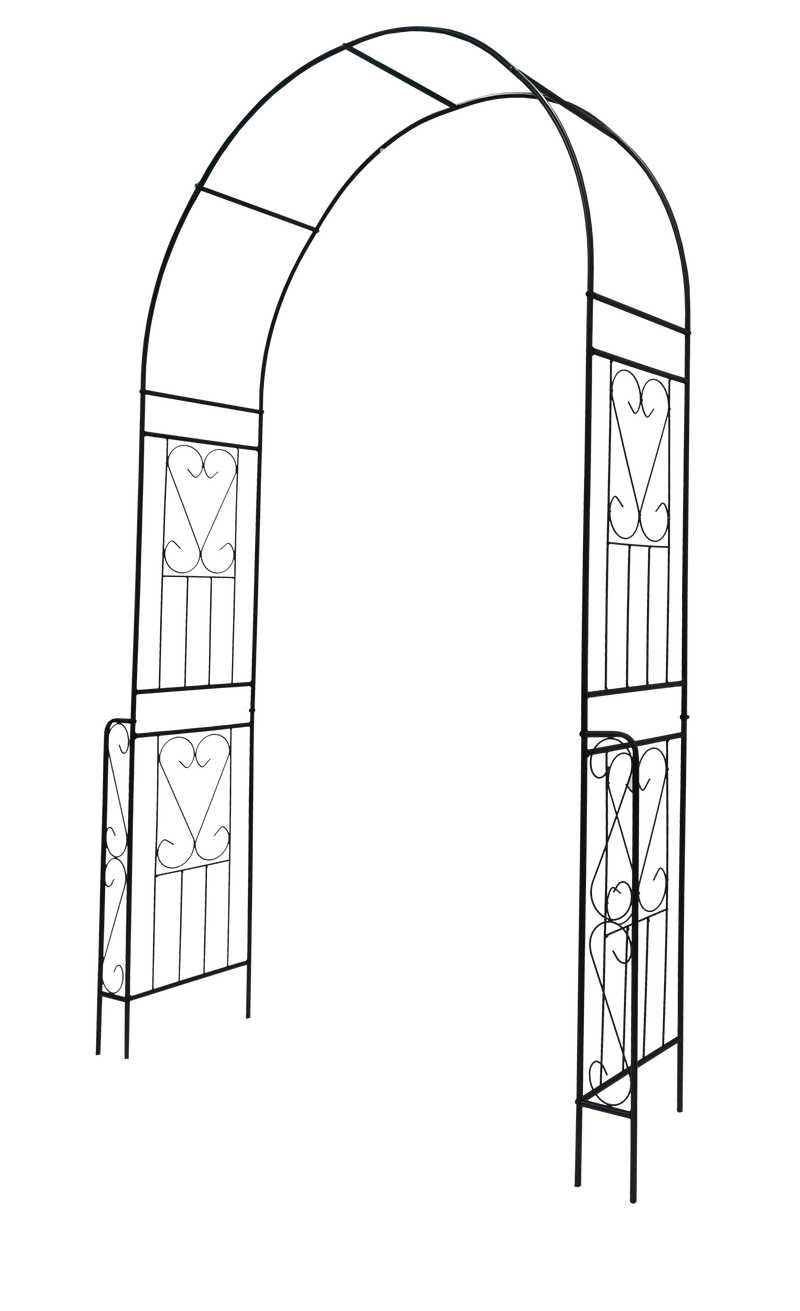 Metal Garden Arch W55'' x H94.5'' - Cream White Outdoor Arbor by HouseOfZazla