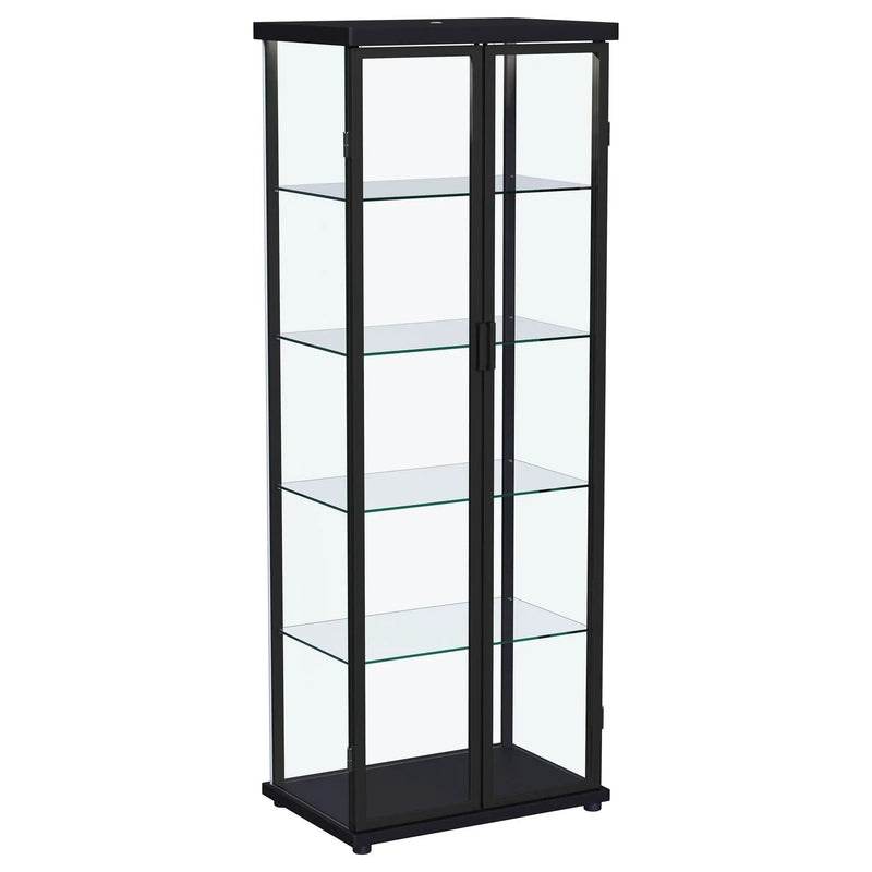 Aero 4-shelf Display Curio Cabinet with LED Lighting Black by Unique Piece Furniture