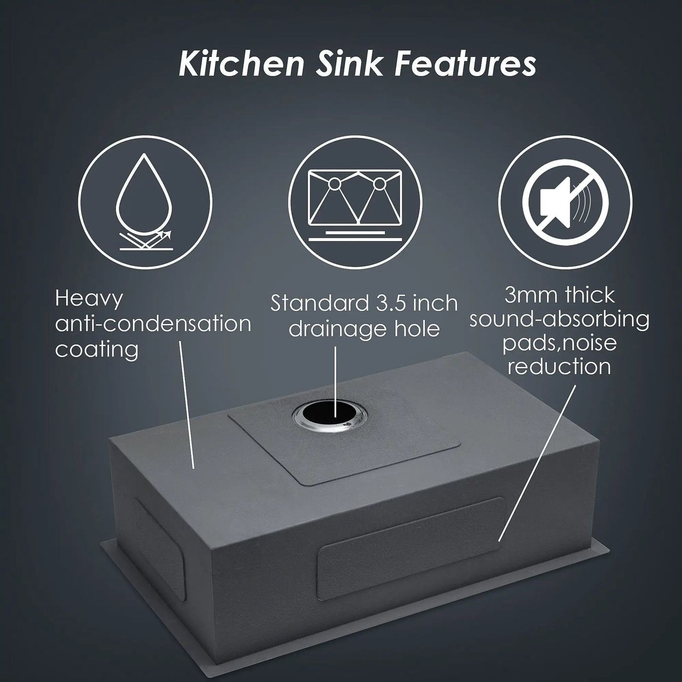 Undermount Stainless Steel Kitchen Sink, Deep Single Bowl Basin by HouseOfZazla