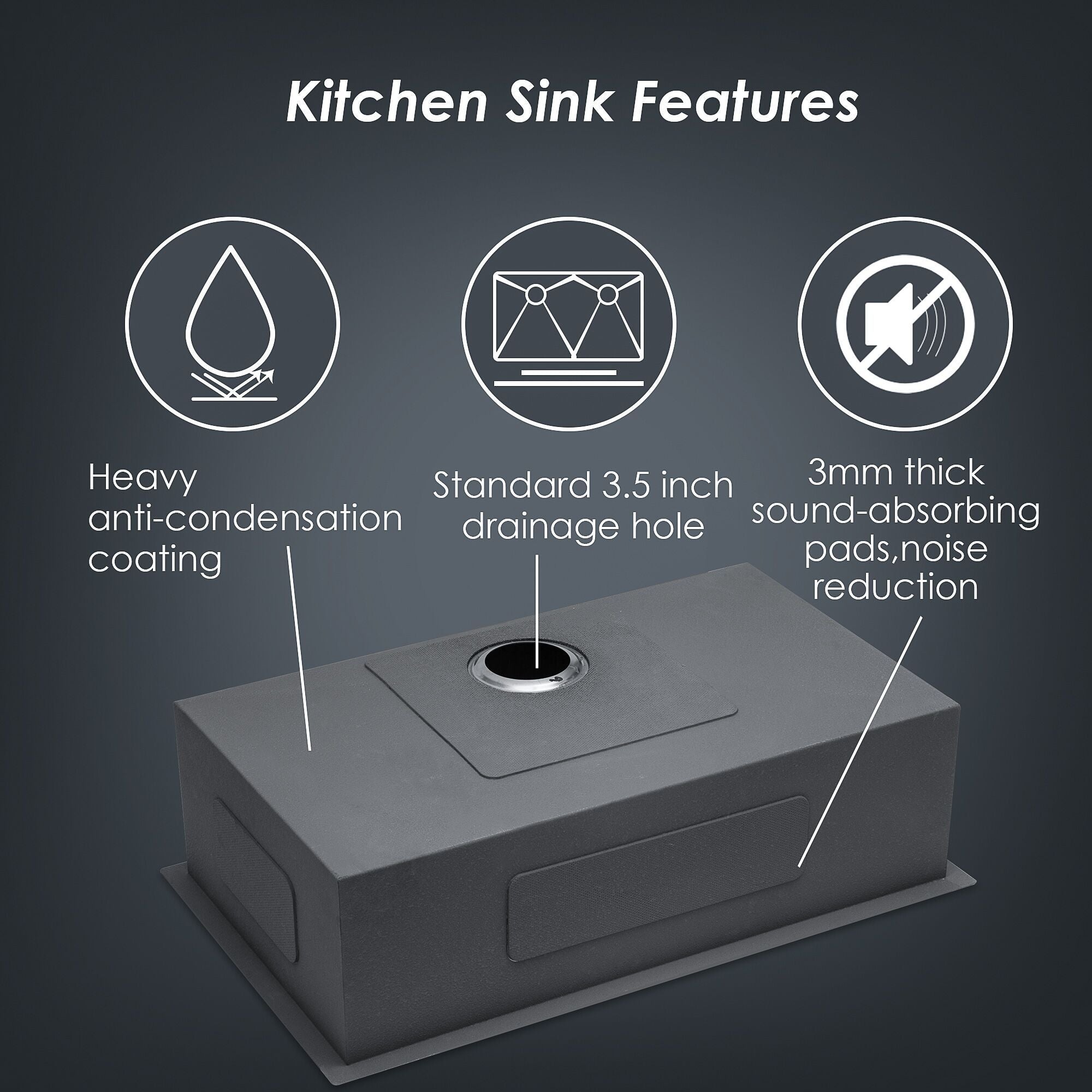 Undermount Stainless Steel Kitchen Sink, Deep Single Bowl Basin by HouseOfZazla