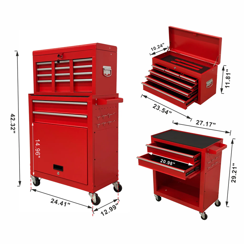 8-Drawer High-Capacity Rolling Tool Chest by HouseOfZazla