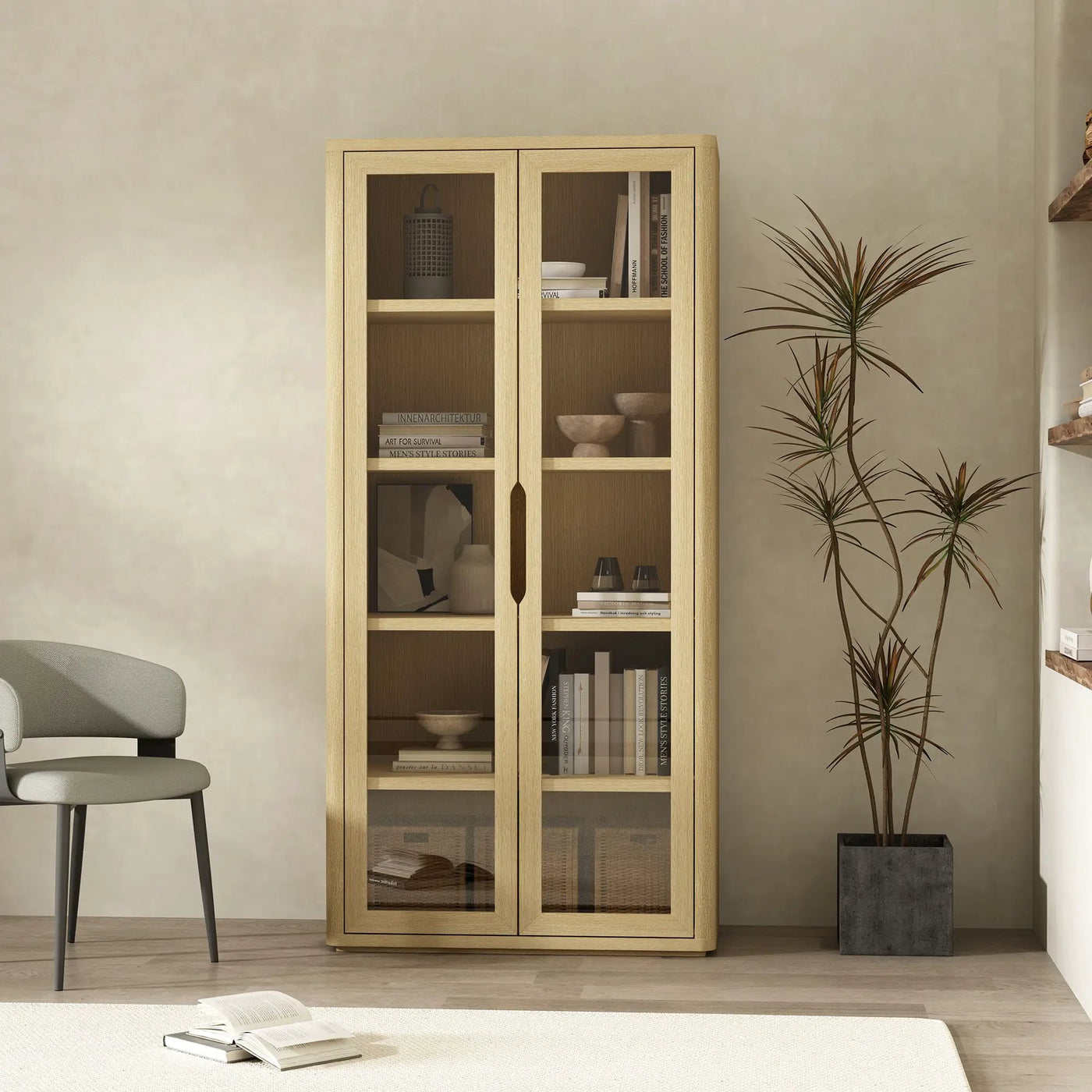 Rivington - Bookcase Cabinet With Glass Doors by HouseOfZazla