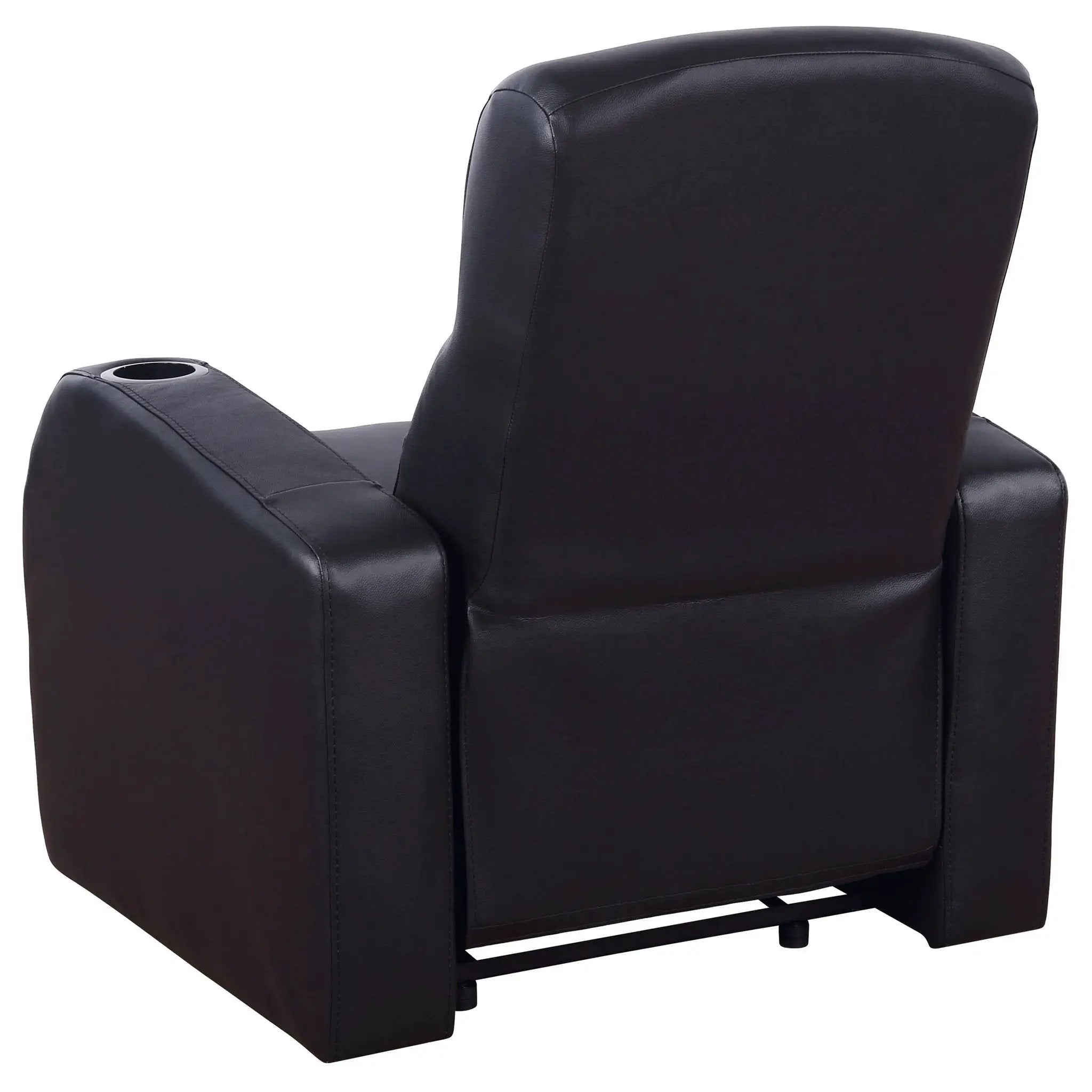 Upholstered Recliner With Cup Holder Comfort Lounge Chair - Black by Unique Piece Furniture