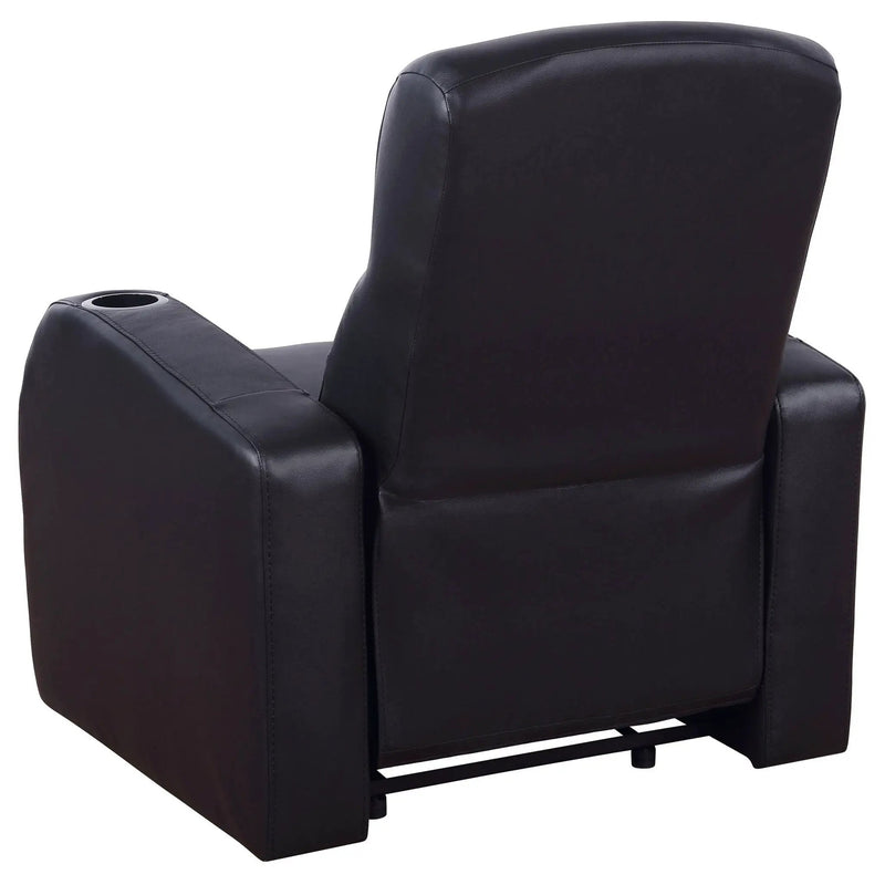 Upholstered Recliner With Cup Holder Comfort Lounge Chair - Black by Unique Piece Furniture
