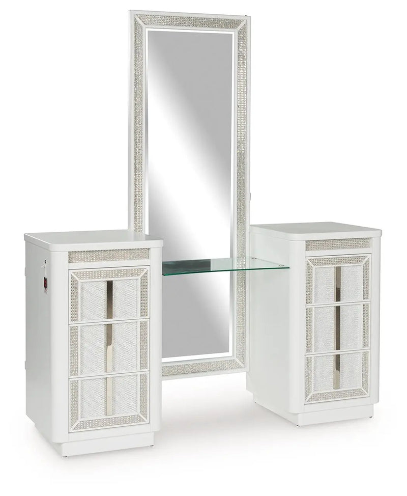 Chalanna - Vanity With Mirror - White by Unique Piece Furniture