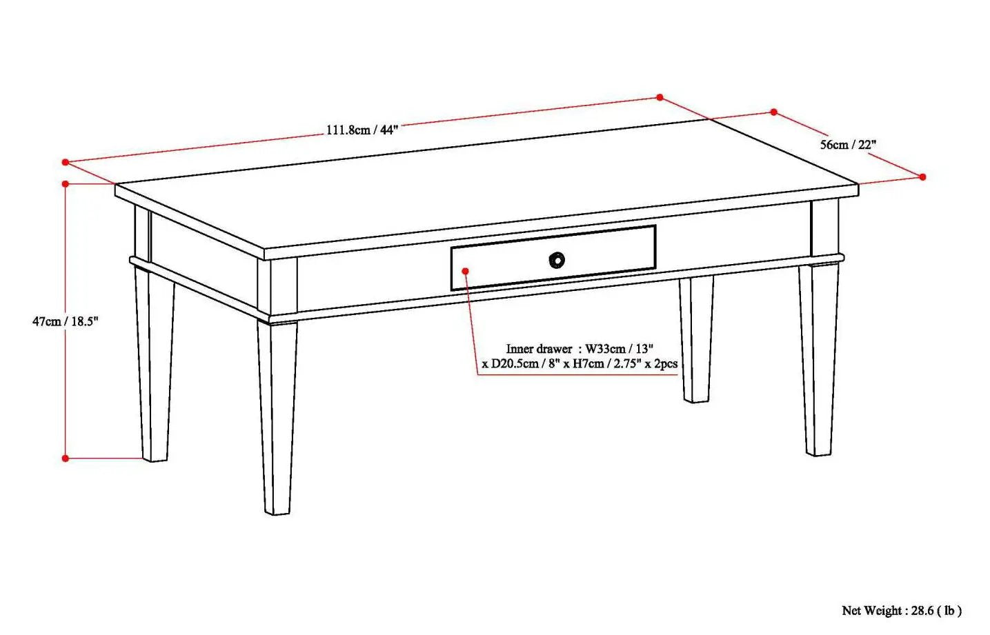Carlton - Coffee Table - Dark Tobacco Brown by Unique Piece Furniture