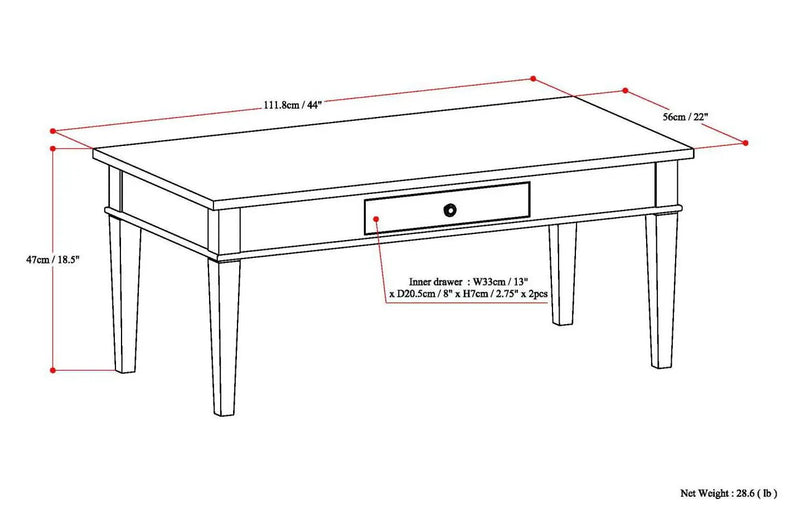 Carlton - Coffee Table - Dark Tobacco Brown by HouseOfZazla