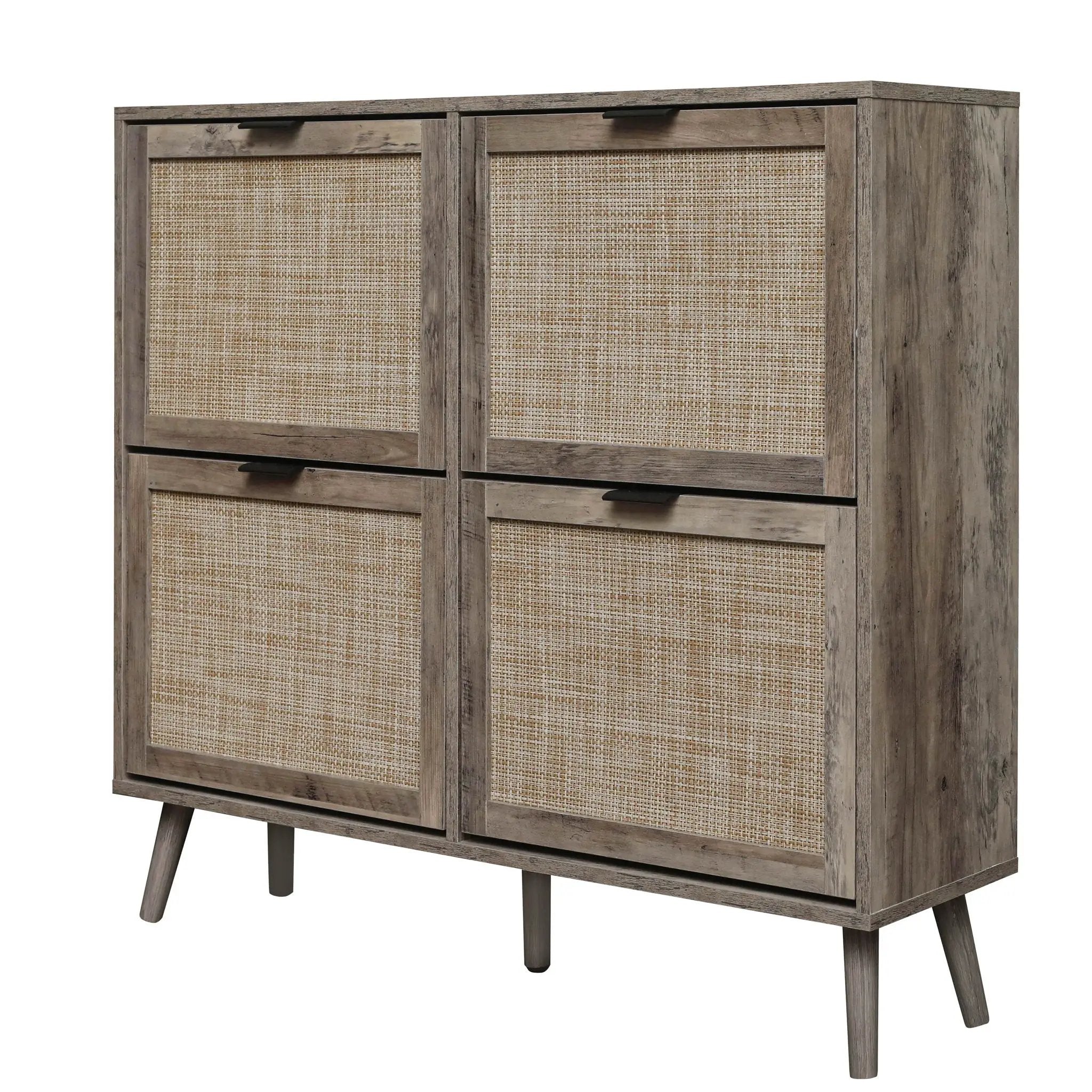 4 Door Shoe Rack, Freestanding Modern Shoe Storage Cabinet by Unique Piece Furniture