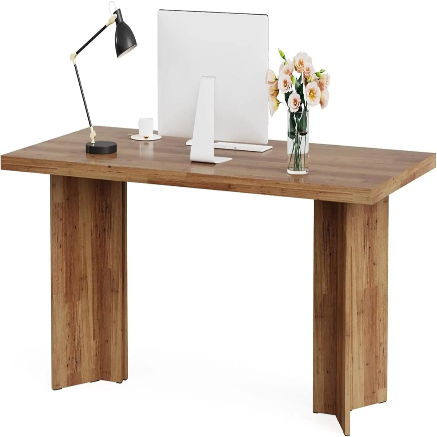 Executive Desk, Vintage Computer Workstation With Thickened Tabletop by HouseOfZazla