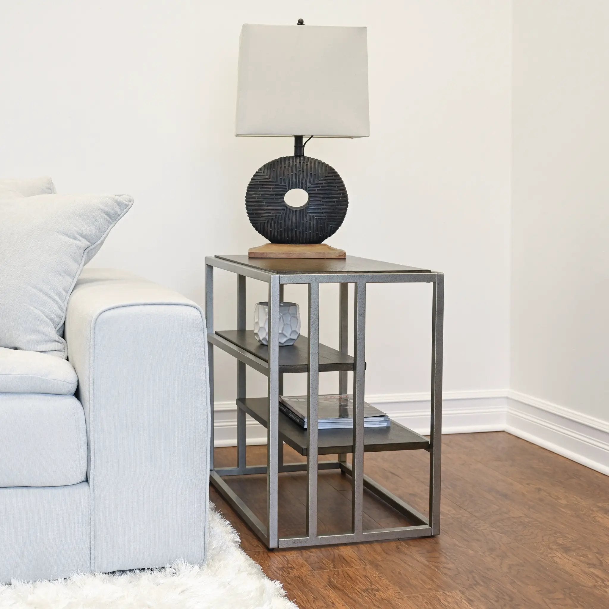 Padena 3-Piece Metal Frame Wood Living Room Coffee Table Set by HouseOfZazla