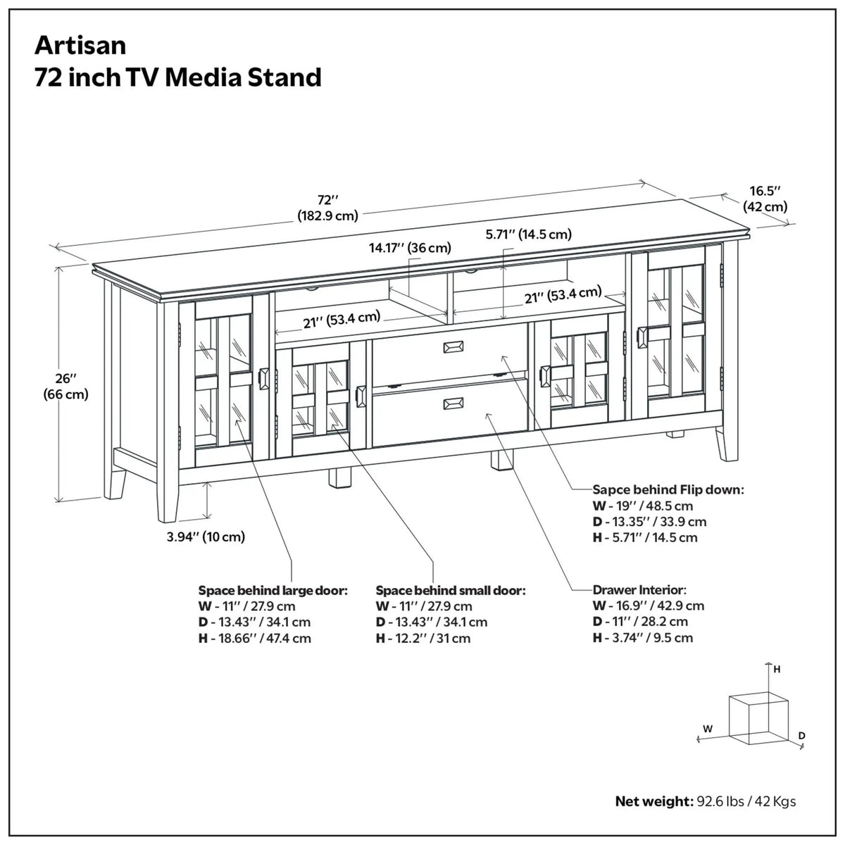 Artisan - TV Media Stand - Rustic Natural Aged Brown, photo 6 of 7