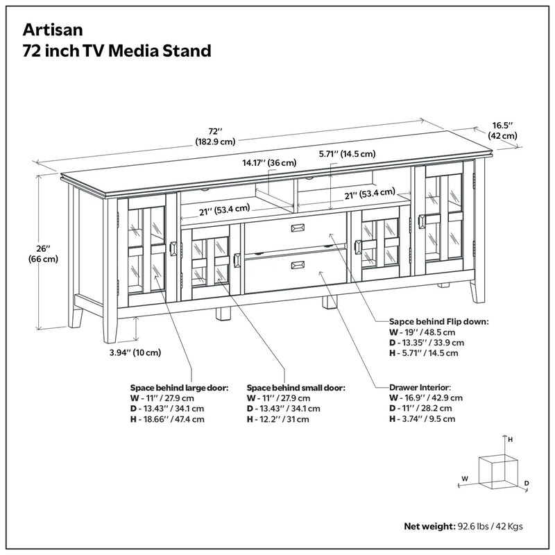 Artisan - TV Media Stand - Rustic Natural Aged Brown, photo 6 of 7