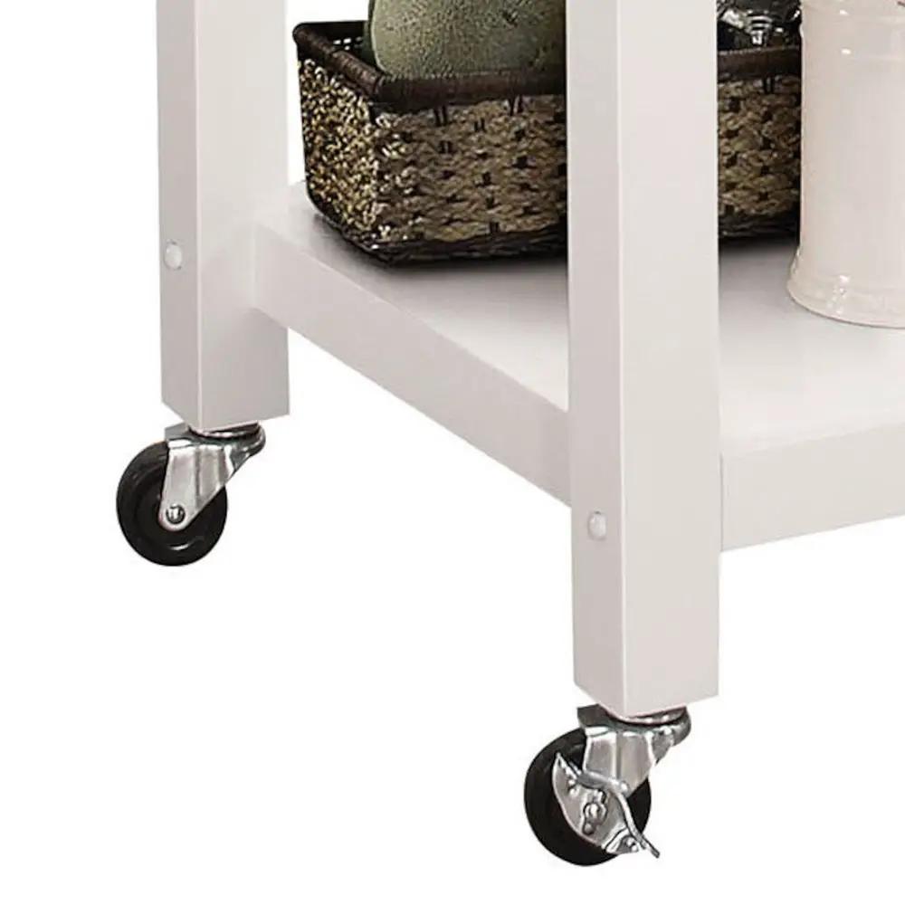 Ottawa - Kitchen Cart - Black Wooden Top & White by Unique Piece Furniture