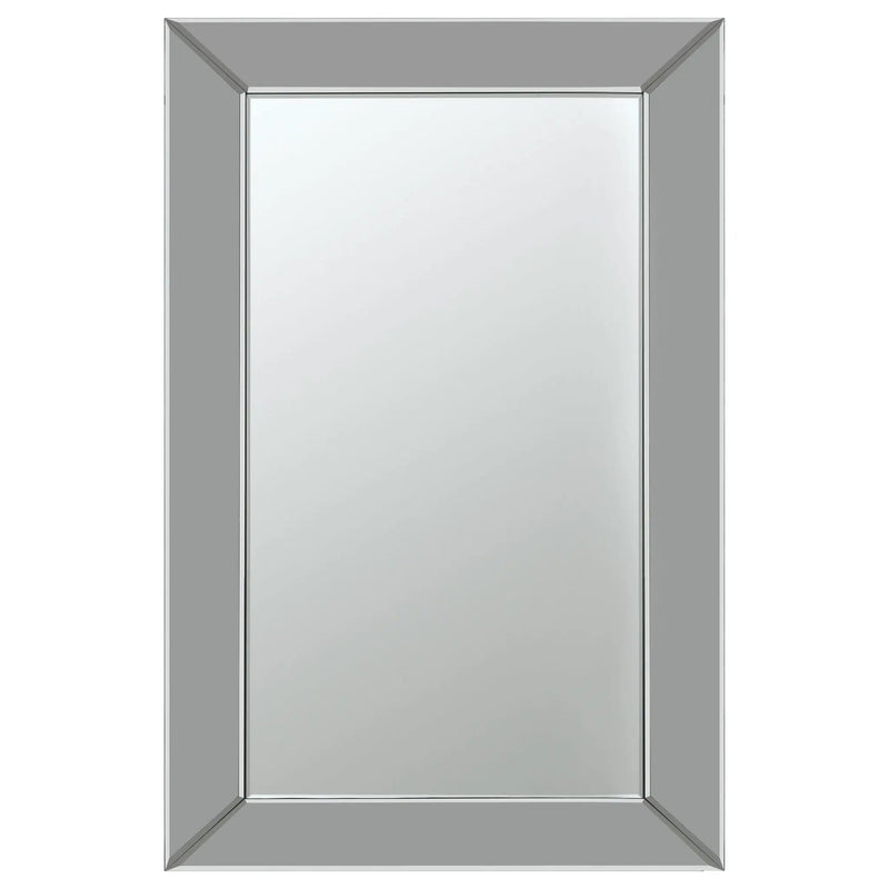 Pinciotti 36 x 24 Inch Beveled Frame Wall Mirror Silver by Unique Piece Furniture